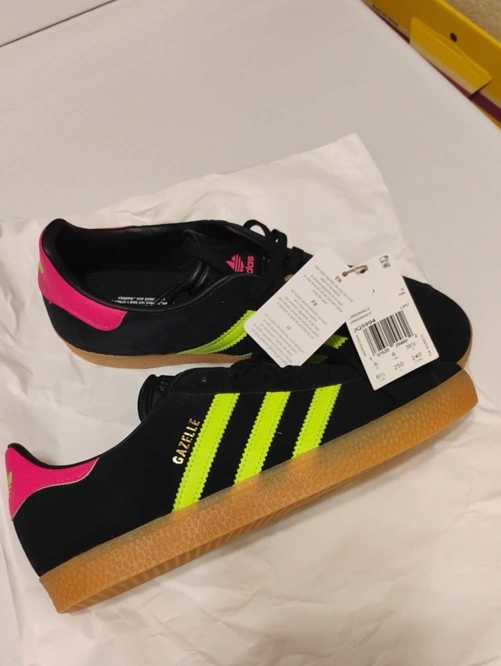 NWT Adidas Gazelle Neon Sneakers